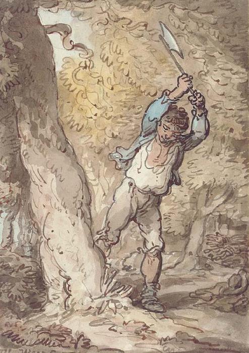Wikioo.org - The Encyclopedia of Fine Arts - Painting, Artwork by Thomas Rowlandson - The Woodcutter