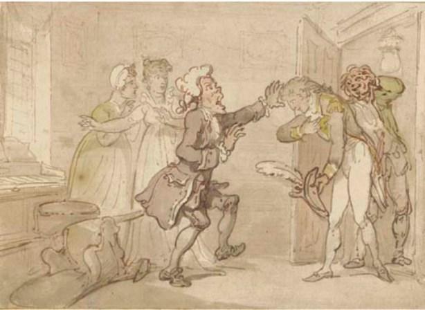 Wikioo.org - The Encyclopedia of Fine Arts - Painting, Artwork by Thomas Rowlandson - Thwarting true love