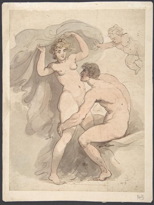 Wikioo.org - สารานุกรมวิจิตรศิลป์ - จิตรกรรม Thomas Rowlandson - Venus, Anchises and Cupid
