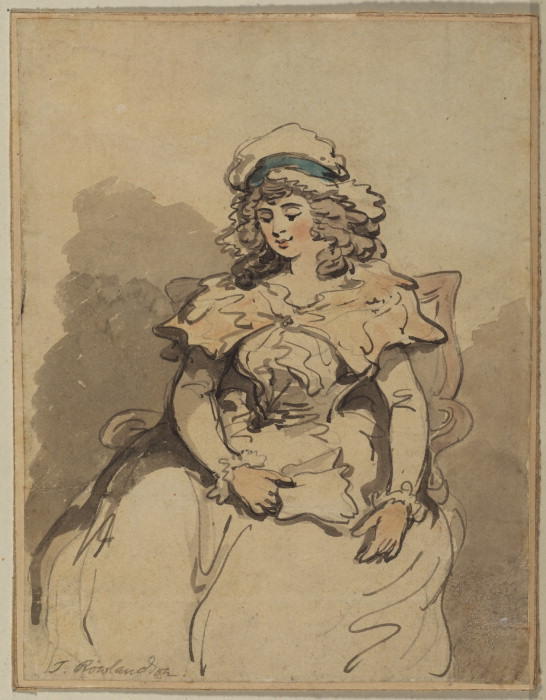 WikiOO.org - 백과 사전 - 회화, 삽화 Thomas Rowlandson - Young lady, seated
