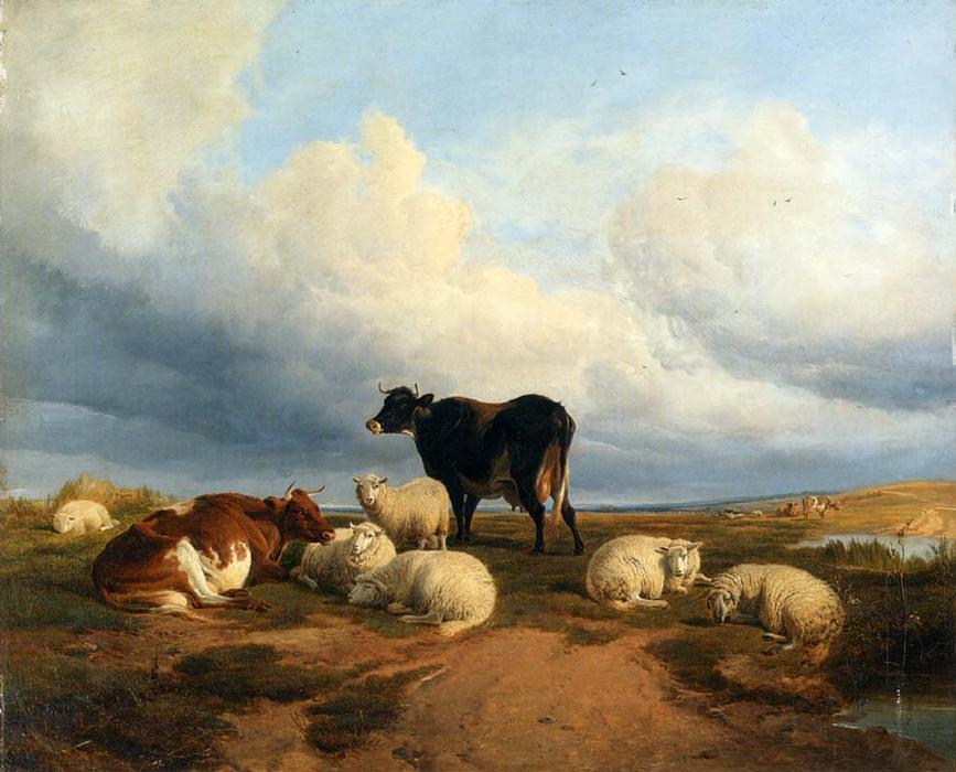 Wikioo.org - The Encyclopedia of Fine Arts - Painting, Artwork by Thomas Sidney Cooper - Canterbury Meadows