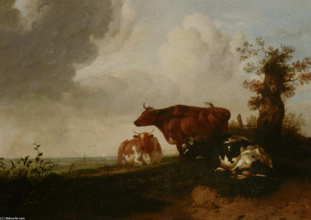 Wikioo.org - The Encyclopedia of Fine Arts - Painting, Artwork by Thomas Sidney Cooper - Cattle Resting