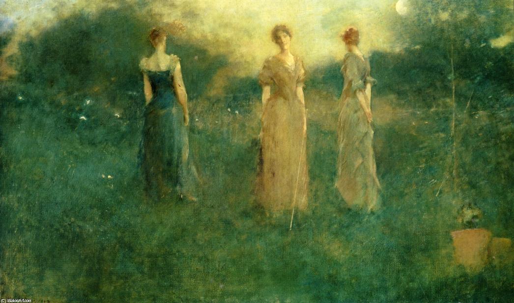 Wikioo.org - The Encyclopedia of Fine Arts - Painting, Artwork by Thomas Wilmer Dewing - In the Garden