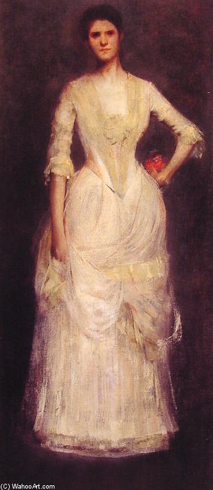 WikiOO.org - Encyclopedia of Fine Arts - Maľba, Artwork Thomas Wilmer Dewing - Portrait of Ella Emmet