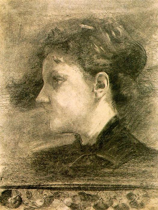 WikiOO.org - Encyclopedia of Fine Arts - Maalaus, taideteos Thomas Wilmer Dewing - Portrait of Mariette Benedict Cotton