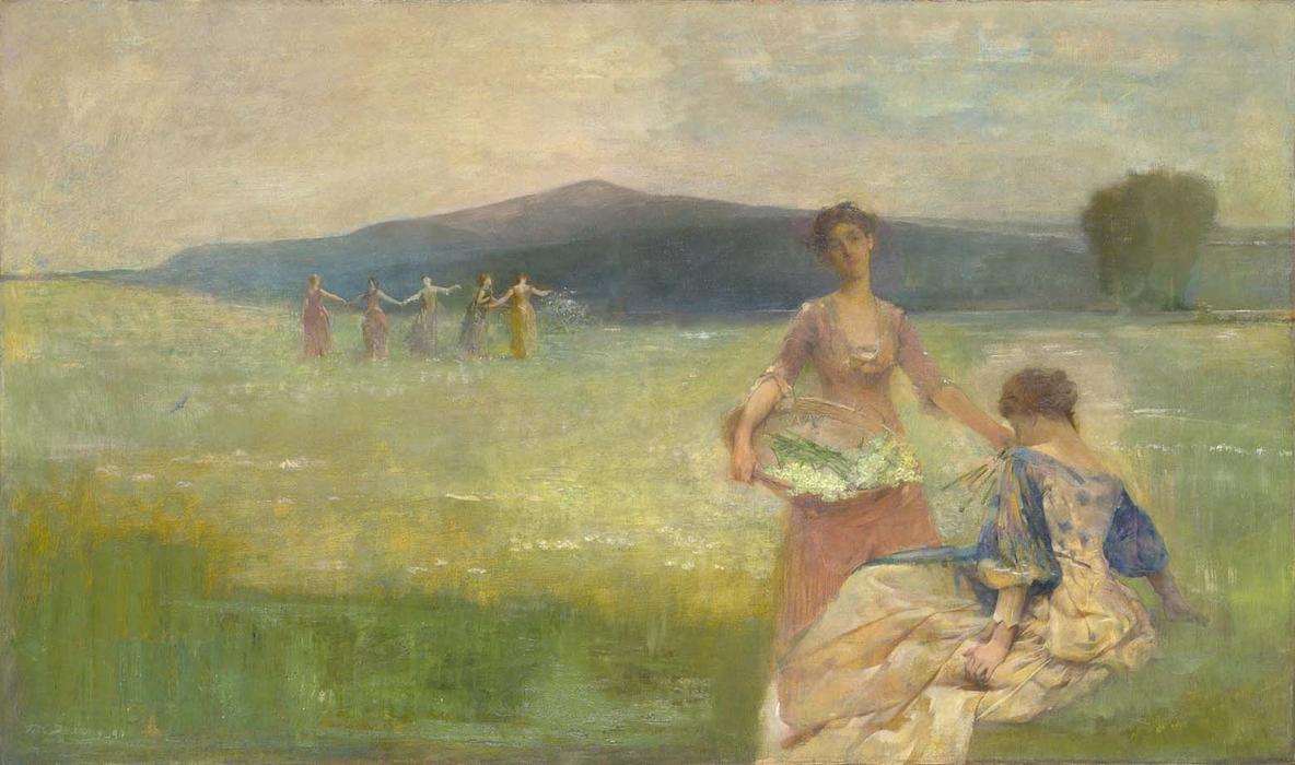 Wikioo.org - The Encyclopedia of Fine Arts - Painting, Artwork by Thomas Wilmer Dewing - Spring