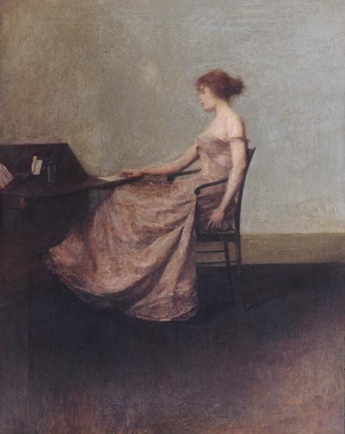 Wikioo.org - The Encyclopedia of Fine Arts - Painting, Artwork by Thomas Wilmer Dewing - The Letter