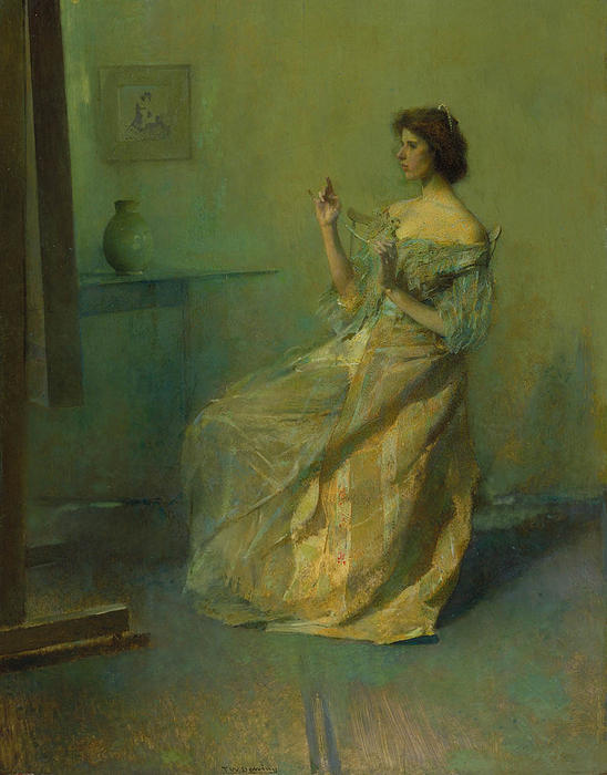 Wikioo.org - The Encyclopedia of Fine Arts - Painting, Artwork by Thomas Wilmer Dewing - The Necklace