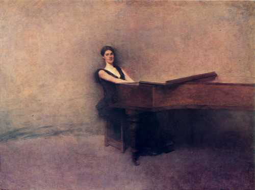 Wikioo.org - The Encyclopedia of Fine Arts - Painting, Artwork by Thomas Wilmer Dewing - The Piano