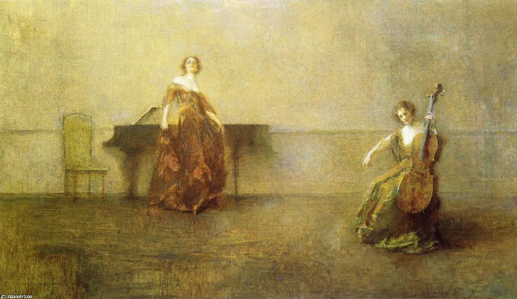 WikiOO.org - Encyclopedia of Fine Arts - Festés, Grafika Thomas Wilmer Dewing - The Song and the Cello
