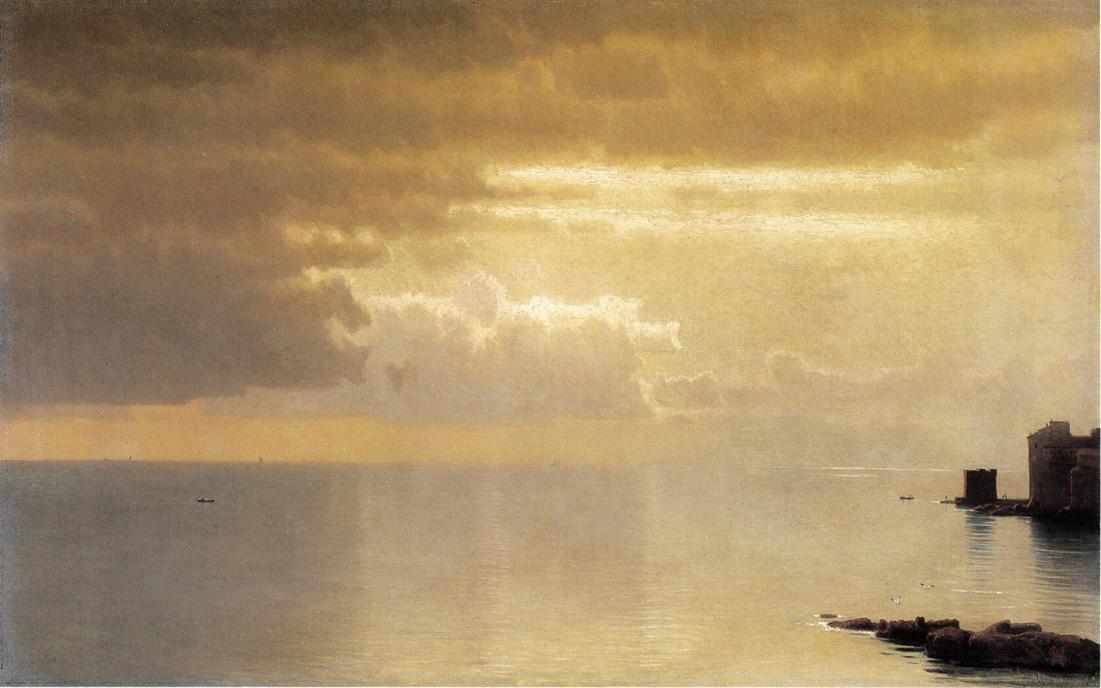 Wikioo.org - The Encyclopedia of Fine Arts - Painting, Artwork by William Stanley Haseltine - A Calm Sea, Mentone