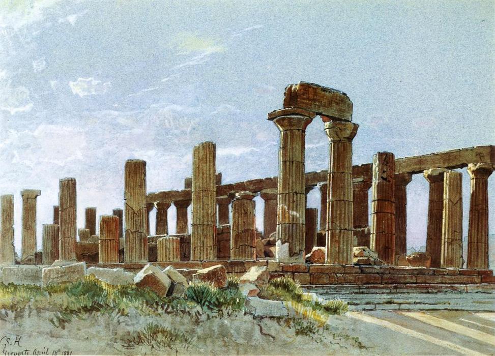 Wikioo.org - The Encyclopedia of Fine Arts - Painting, Artwork by William Stanley Haseltine - Agrigento (aka Temple of Juno Lacinia)