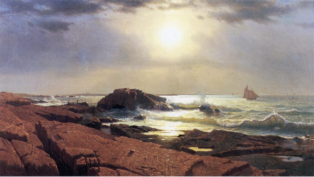 WikiOO.org - אנציקלופדיה לאמנויות יפות - ציור, יצירות אמנות William Stanley Haseltine - Indian Rock, Narragansett