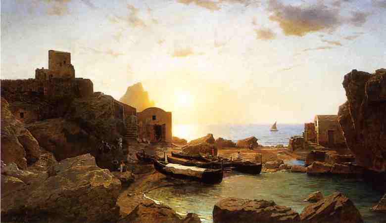 WikiOO.org - Encyclopedia of Fine Arts - Maleri, Artwork William Stanley Haseltine - Marina Piccola, Capri