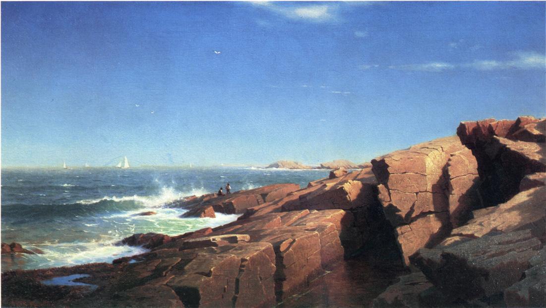 Wikioo.org - The Encyclopedia of Fine Arts - Painting, Artwork by William Stanley Haseltine - Rocks at Nahant