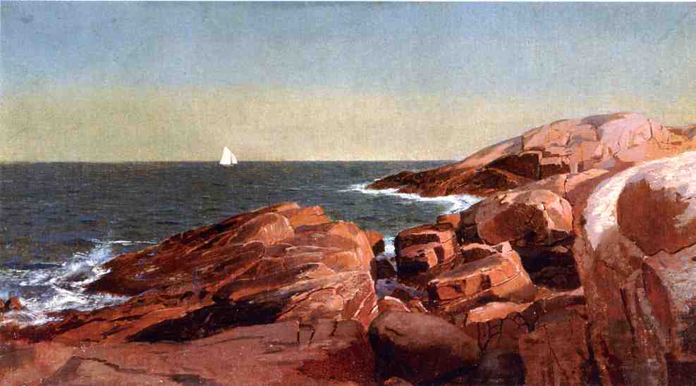 Wikioo.org - สารานุกรมวิจิตรศิลป์ - จิตรกรรม William Stanley Haseltine - Rocks at Narragansett 1