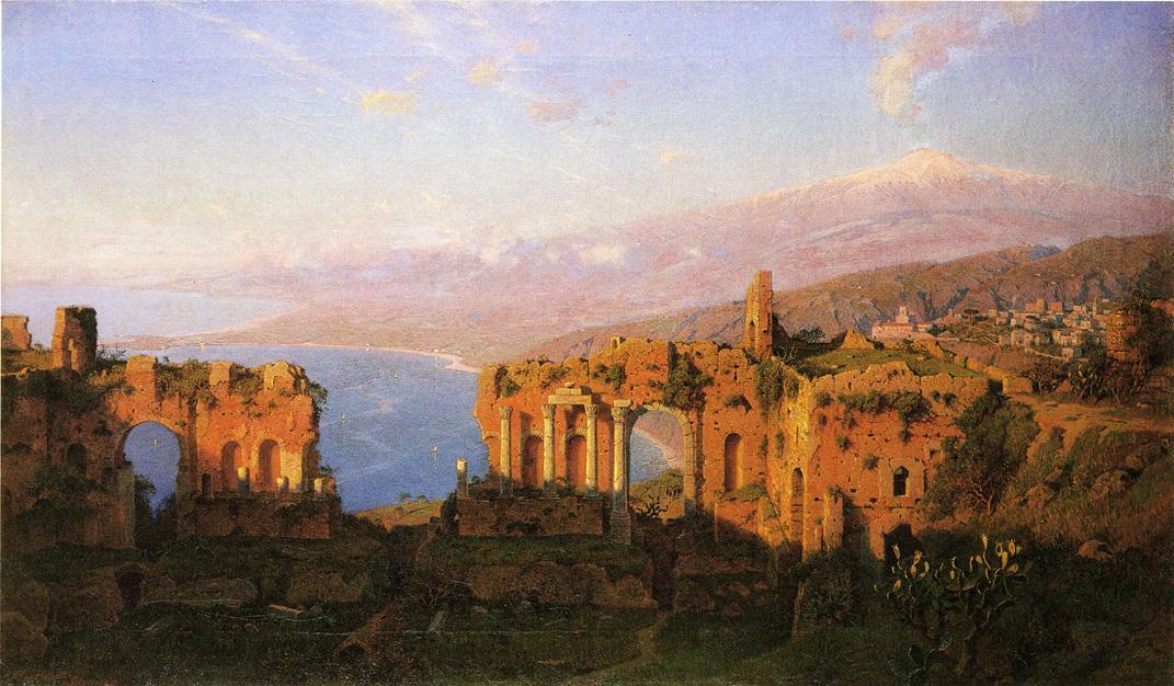 Wikioo.org - The Encyclopedia of Fine Arts - Painting, Artwork by William Stanley Haseltine - Ruins of the Roman Theatre at Taormina, Sicily