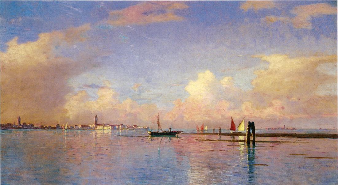 Wikioo.org - The Encyclopedia of Fine Arts - Painting, Artwork by William Stanley Haseltine - Sunset on the Grand Canal, Venice