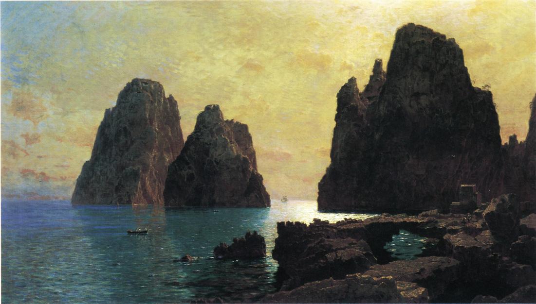 Wikioo.org - สารานุกรมวิจิตรศิลป์ - จิตรกรรม William Stanley Haseltine - The Faraglioni Rocks