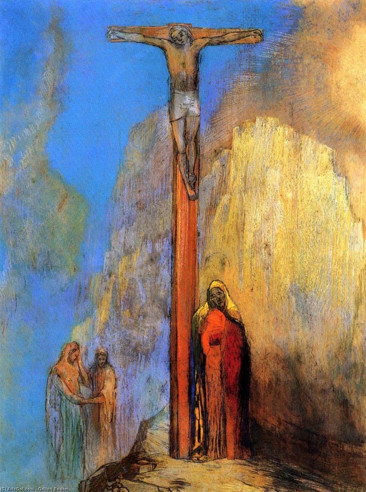 WikiOO.org - Encyclopedia of Fine Arts - Målning, konstverk Odilon Redon - Calvary