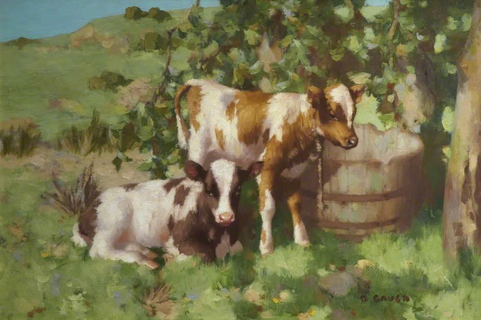 Wikioo.org - The Encyclopedia of Fine Arts - Painting, Artwork by David Gauld - Calves