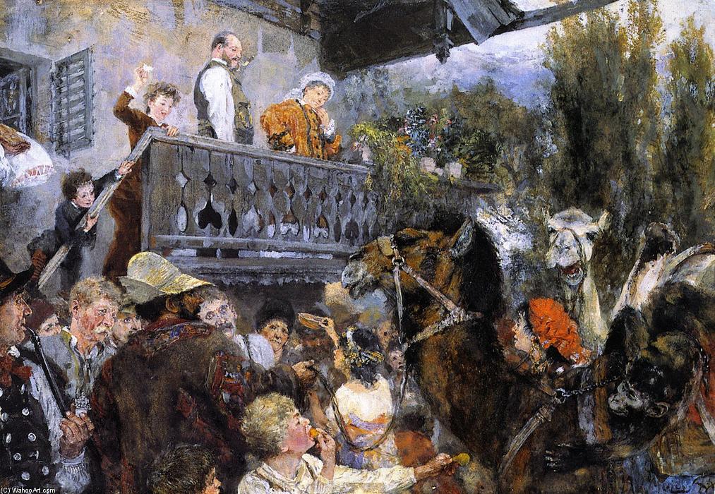 Wikioo.org - The Encyclopedia of Fine Arts - Painting, Artwork by Adolph Menzel - Camel Driver at Partenkirchen