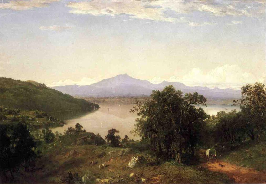 Wikioo.org - The Encyclopedia of Fine Arts - Painting, Artwork by John Frederick Kensett - Camels Hump from the Western Shore of Lake Champlain