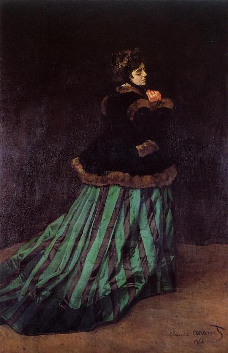 Wikioo.org - The Encyclopedia of Fine Arts - Painting, Artwork by Claude Monet - Camille (also known as The Woman in a Green Dress)
