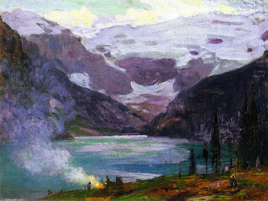 WikiOO.org - Güzel Sanatlar Ansiklopedisi - Resim, Resimler Edward Henry Potthast - Camp by Lake Louise