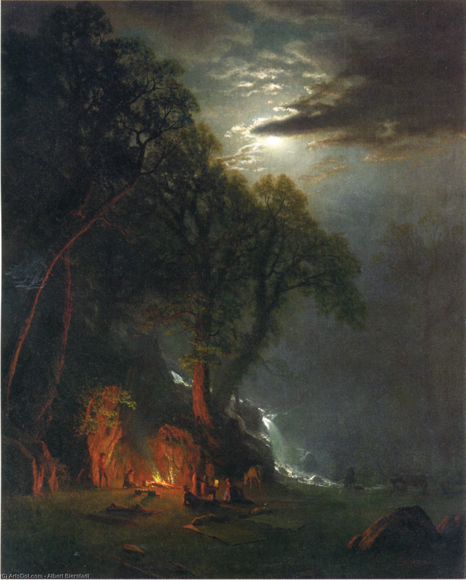 WikiOO.org – 美術百科全書 - 繪畫，作品 Albert Bierstadt - 篝火网站，优胜美地