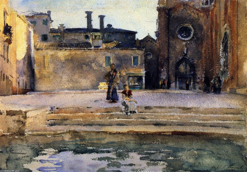 Wikioo.org – La Enciclopedia de las Bellas Artes - Pintura, Obras de arte de John Singer Sargent - Campo di Frari, Venecia