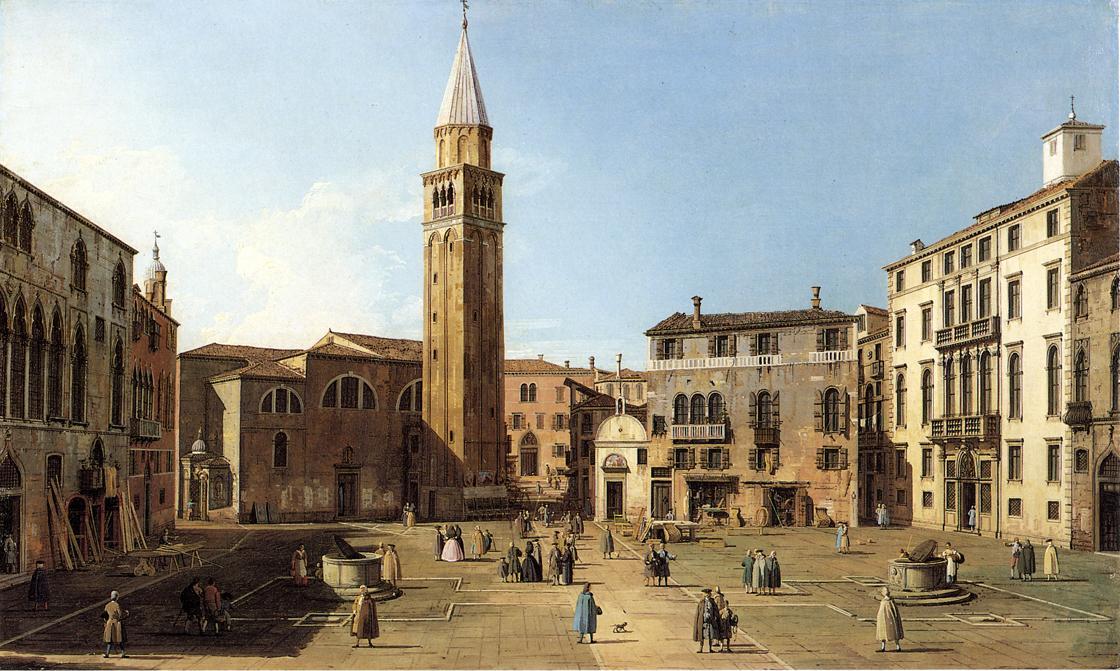 Wikioo.org - The Encyclopedia of Fine Arts - Painting, Artwork by Giovanni Antonio Canal (Canaletto) - Campo Sant Angelo