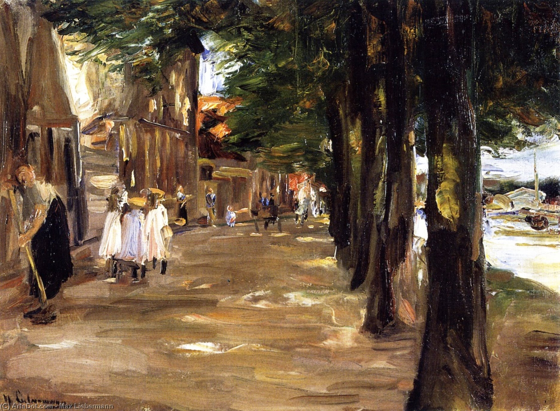 Wikioo.org - The Encyclopedia of Fine Arts - Painting, Artwork by Max Liebermann - Canal in Edam