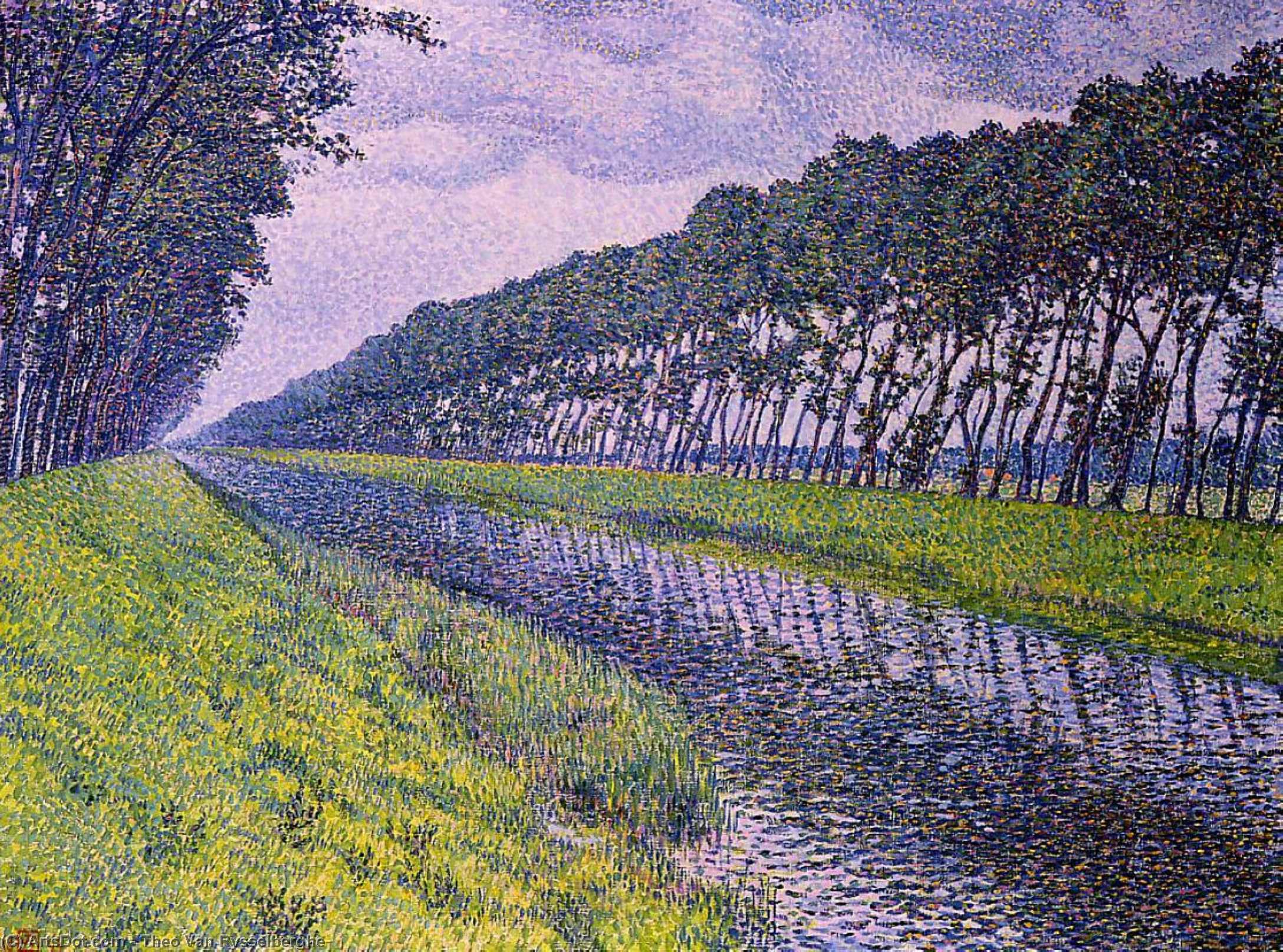 Wikioo.org - The Encyclopedia of Fine Arts - Painting, Artwork by Theo Van Rysselberghe - Canal in Flanders