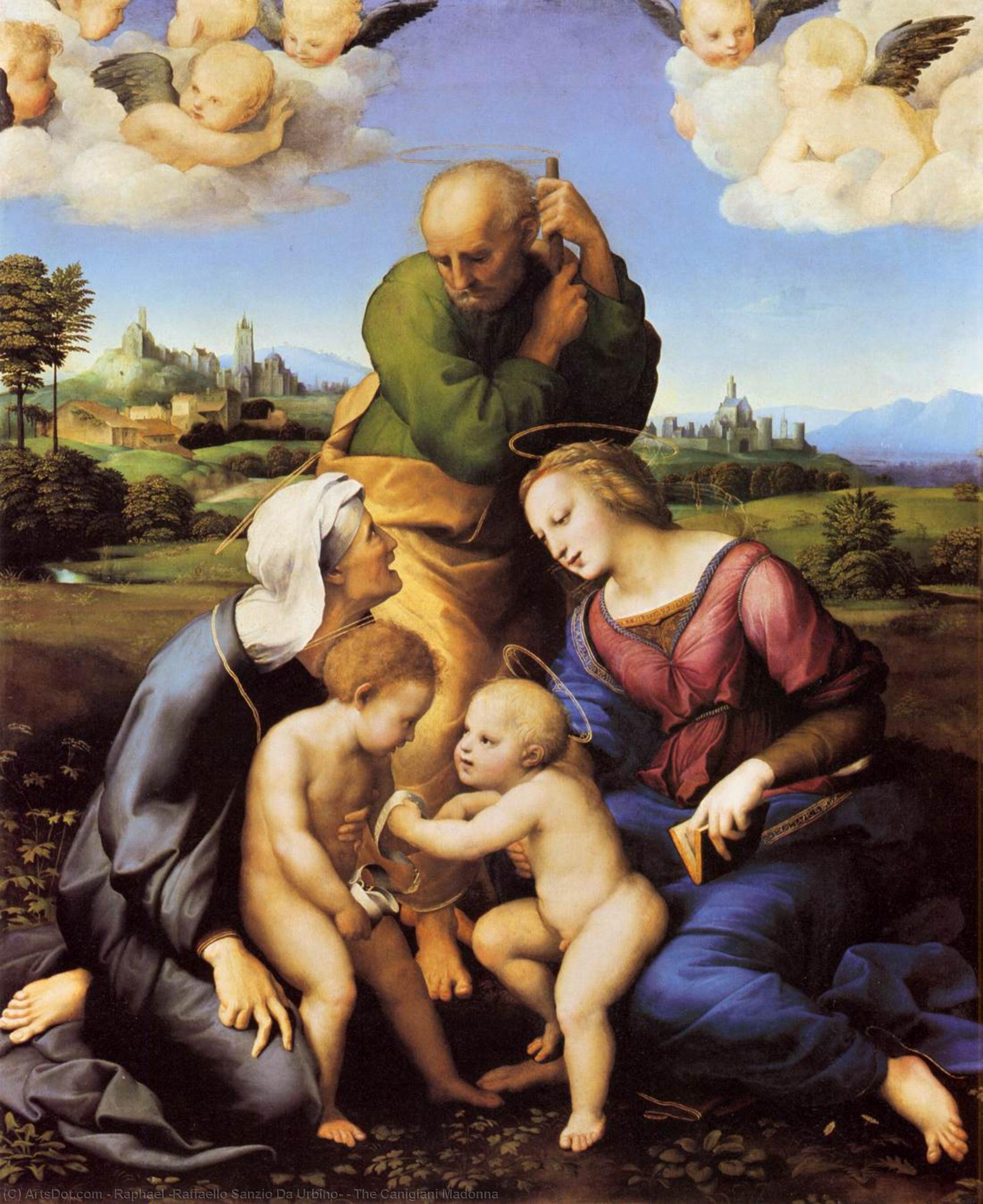 Wikioo.org - Die Enzyklopädie bildender Kunst - Malerei, Kunstwerk von Raphael (Raffaello Sanzio Da Urbino) - Die Canigiani Madonna