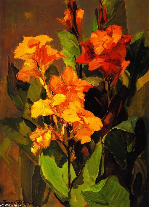 WikiOO.org - Encyclopedia of Fine Arts - Malba, Artwork Franz Bischoff - Canna Lilies