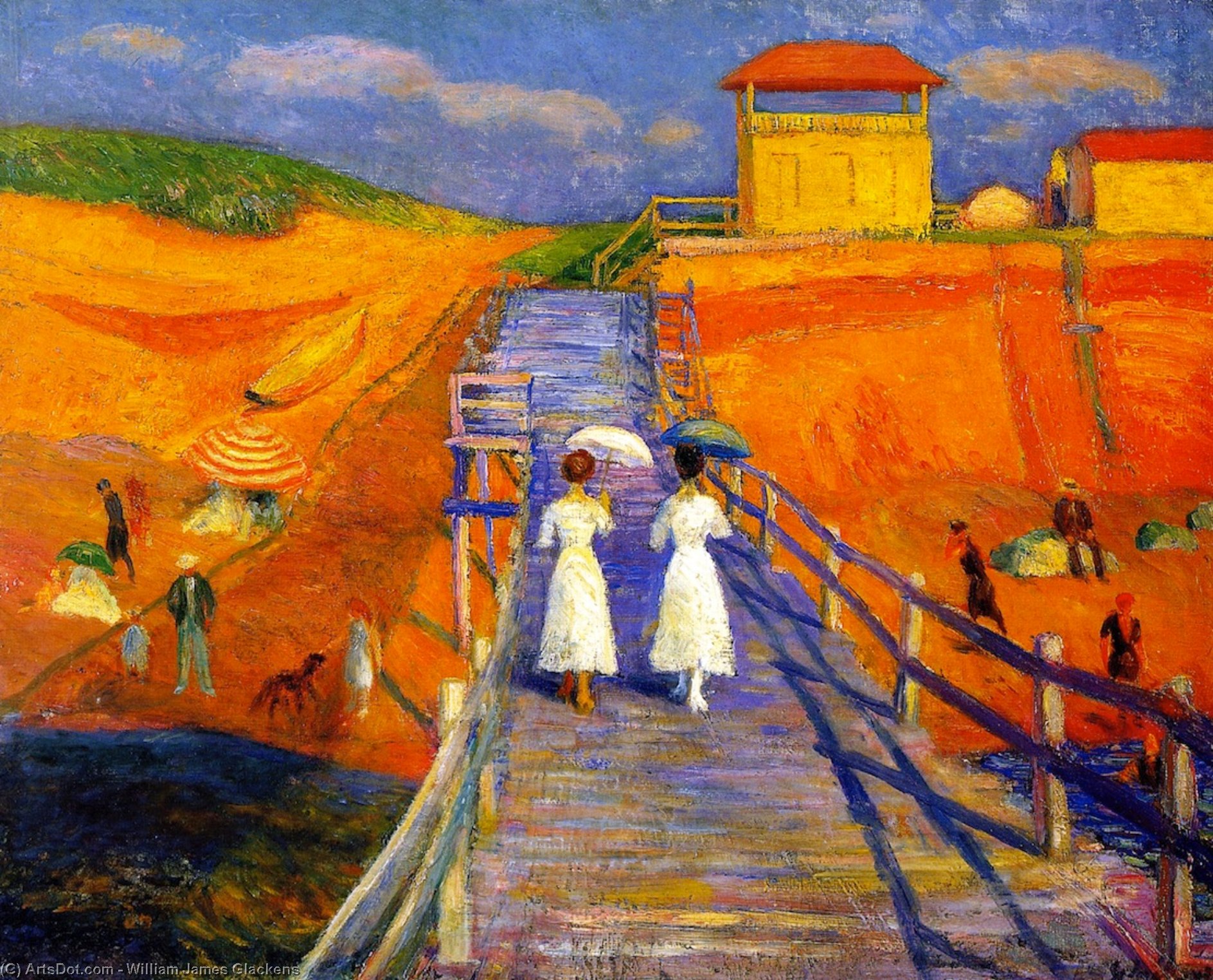 Wikioo.org - The Encyclopedia of Fine Arts - Painting, Artwork by William James Glackens - Cape Code Pier