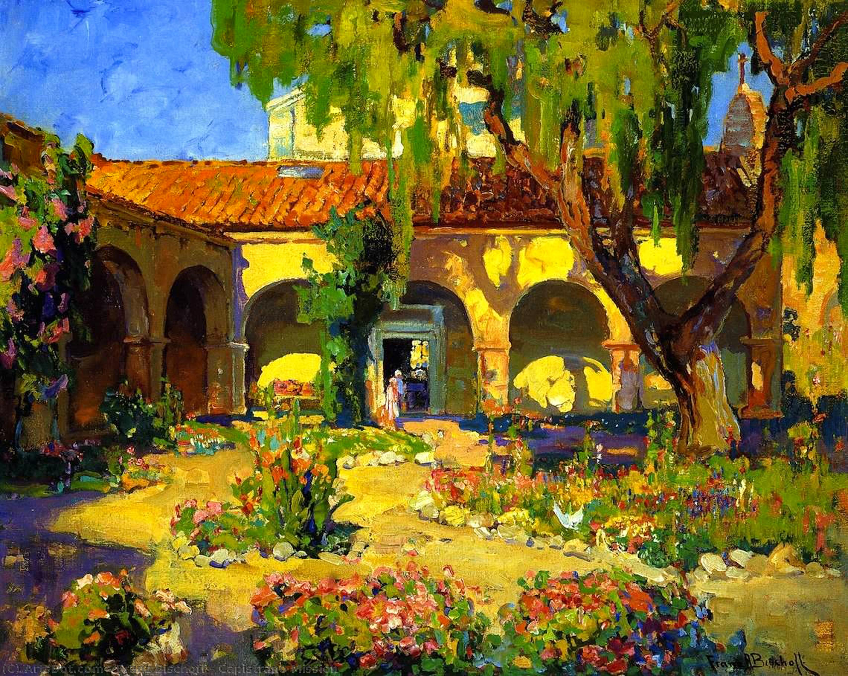 Wikioo.org - The Encyclopedia of Fine Arts - Painting, Artwork by Franz Bischoff - Capistrano Mission