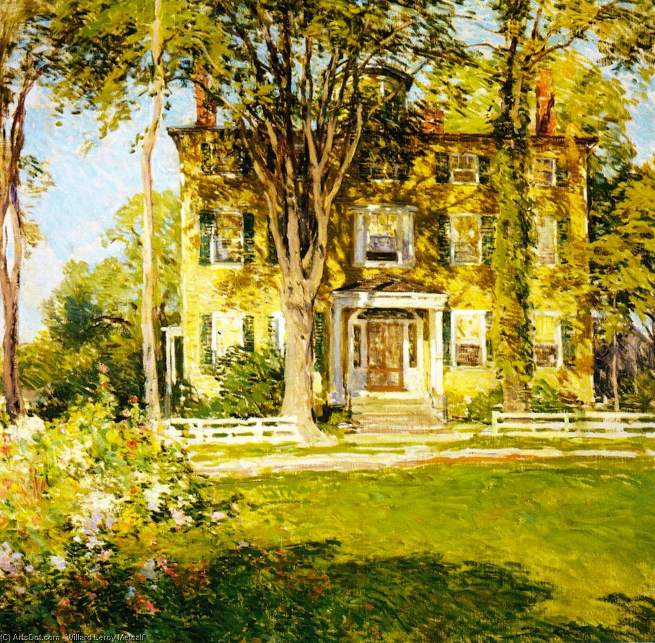 Wikioo.org - The Encyclopedia of Fine Arts - Painting, Artwork by Willard Leroy Metcalf - Captain Lord House, Kennebunkport, Maine