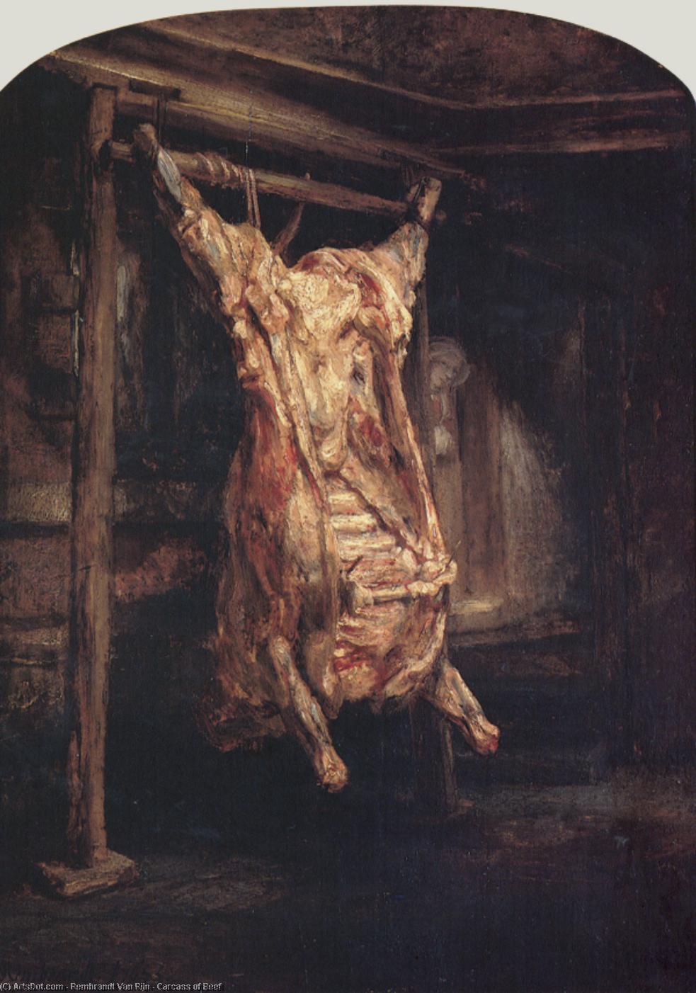 WikiOO.org - Энциклопедия изобразительного искусства - Живопись, Картины  Rembrandt Van Rijn - Каркас из говядины