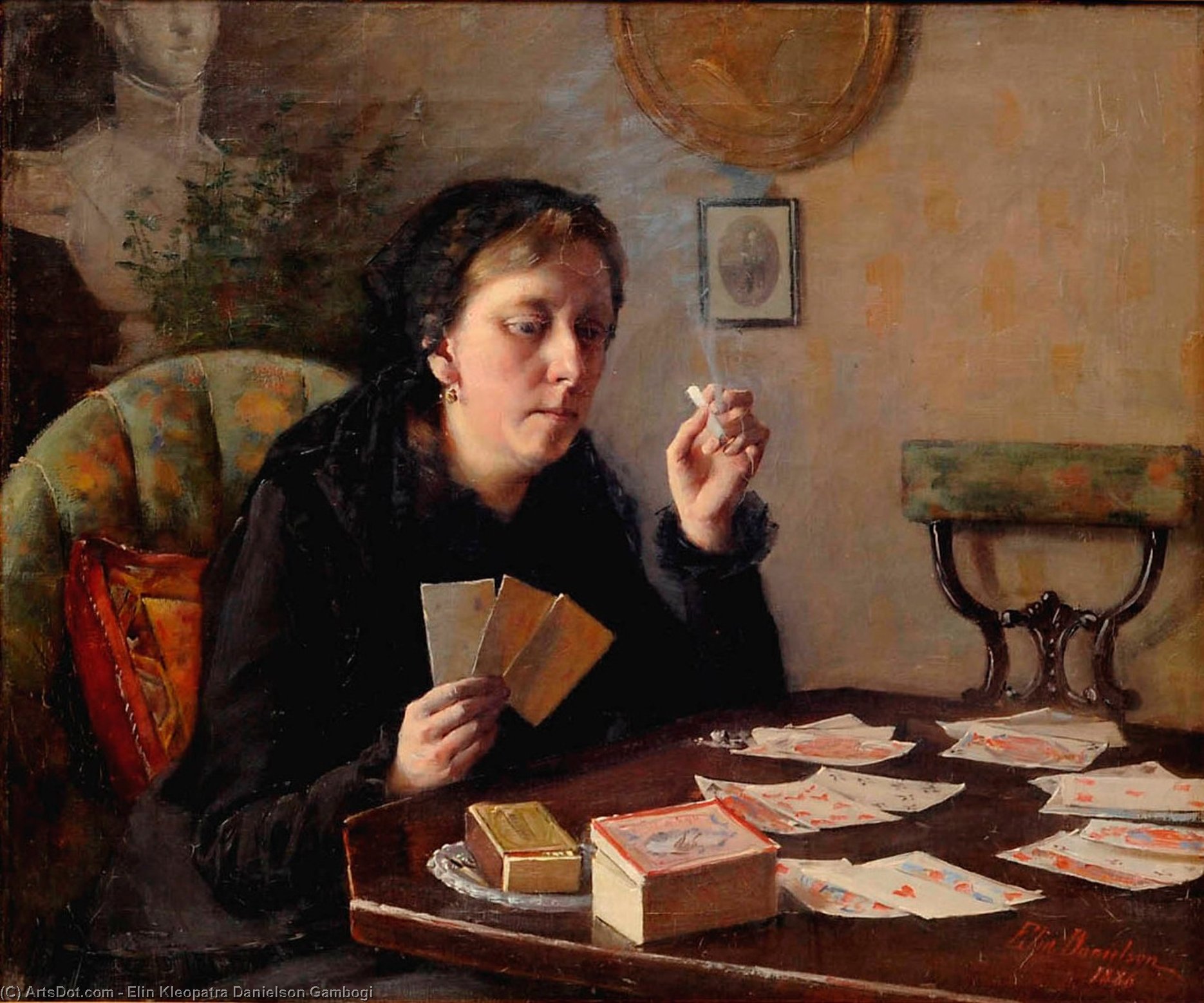 WikiOO.org - Encyclopedia of Fine Arts - Målning, konstverk Elin Kleopatra Danielson Gambogi - Cards Entertainment