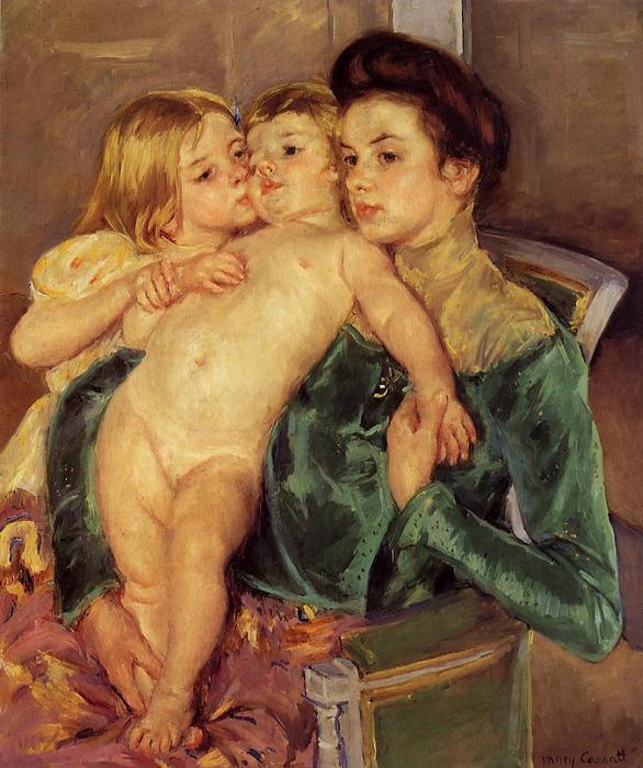 Wikioo.org - The Encyclopedia of Fine Arts - Painting, Artwork by Mary Stevenson Cassatt - The Caress