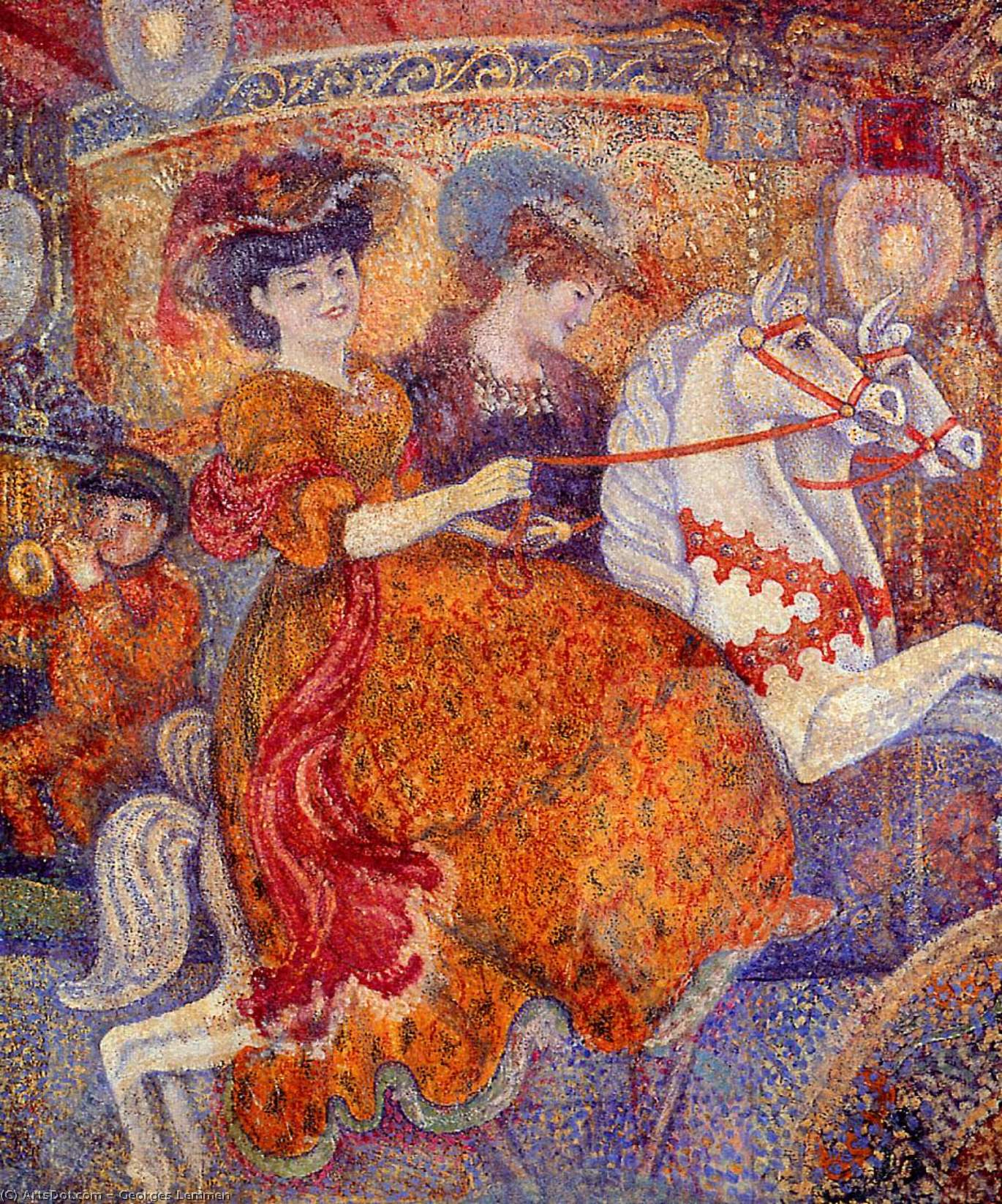 Wikioo.org - The Encyclopedia of Fine Arts - Painting, Artwork by Georges Lemmen - Carnival: The Carousel