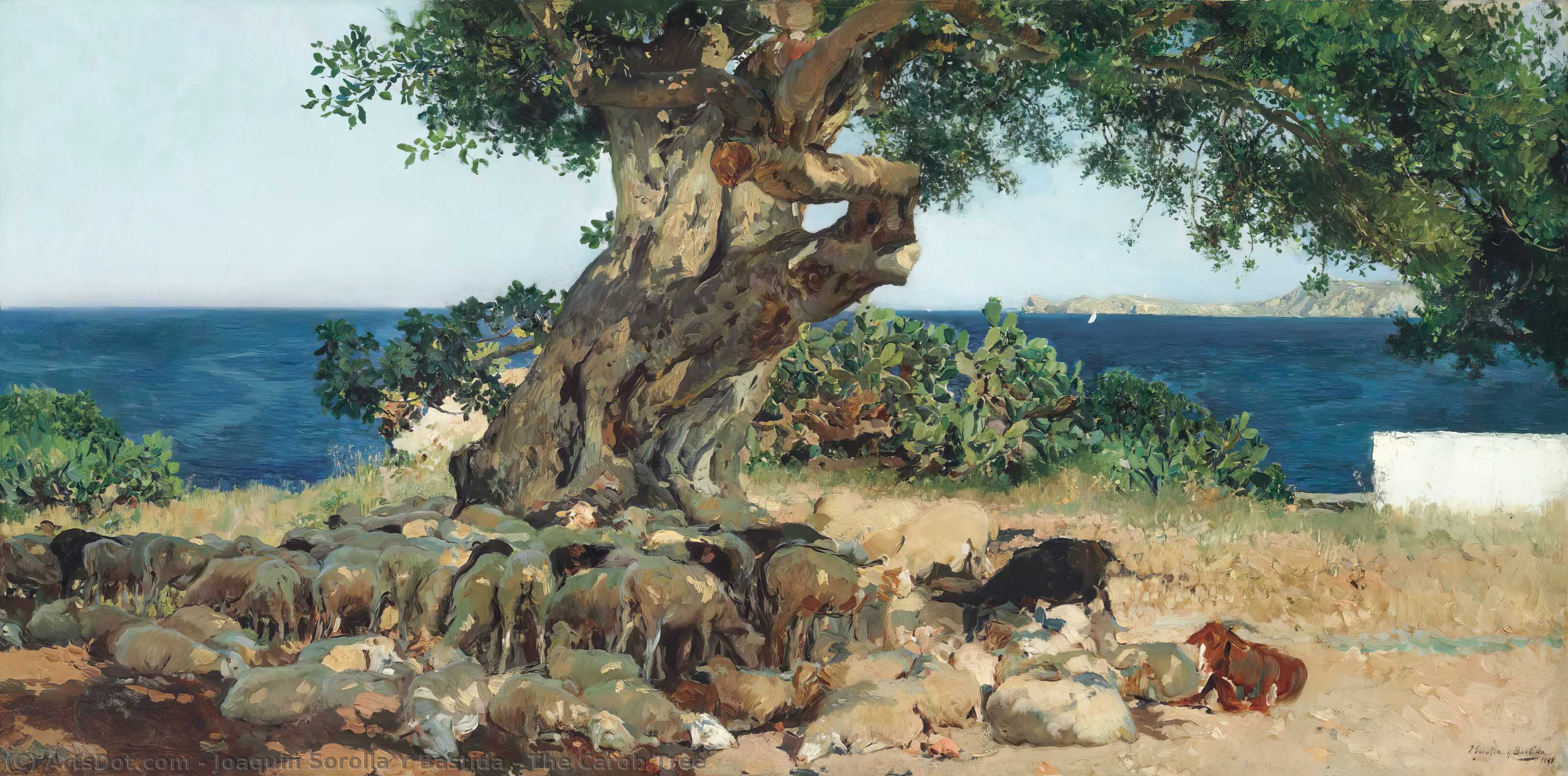 Wikioo.org – La Enciclopedia de las Bellas Artes - Pintura, Obras de arte de Joaquin Sorolla Y Bastida - El árbol de algarrobo