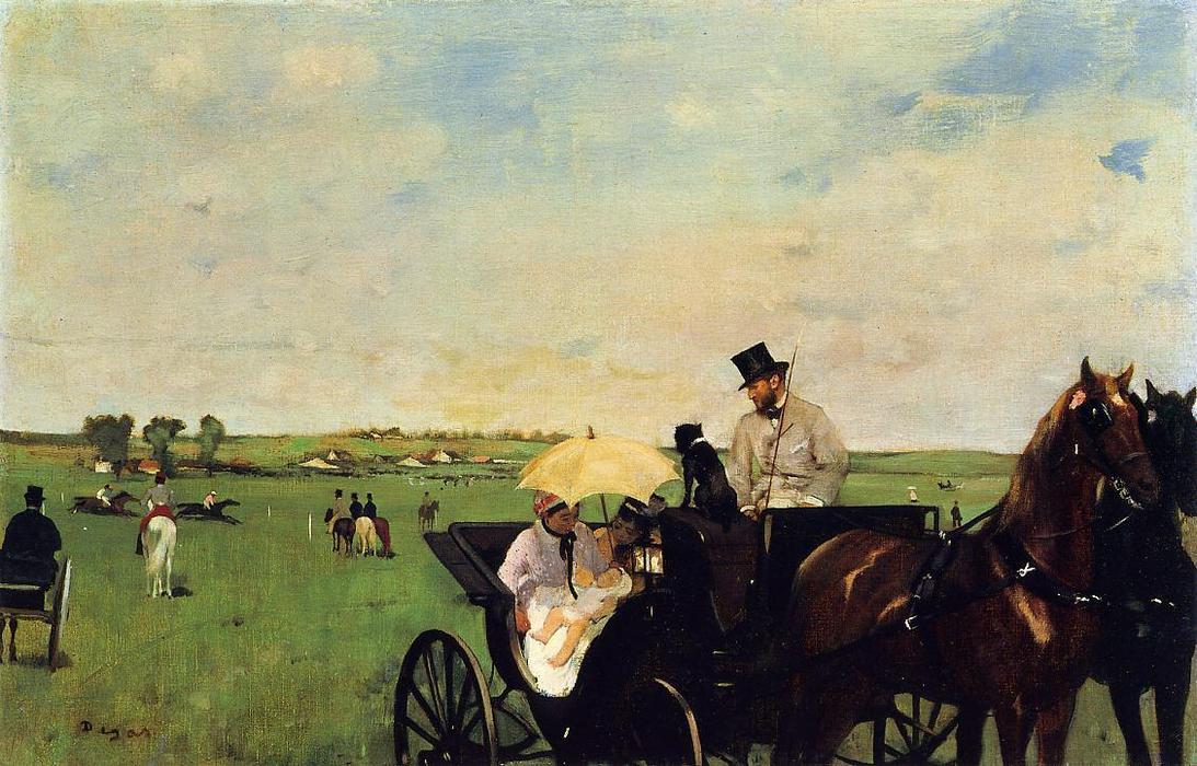 Wikioo.org - The Encyclopedia of Fine Arts - Painting, Artwork by Edgar Degas - A Carriage at the Races