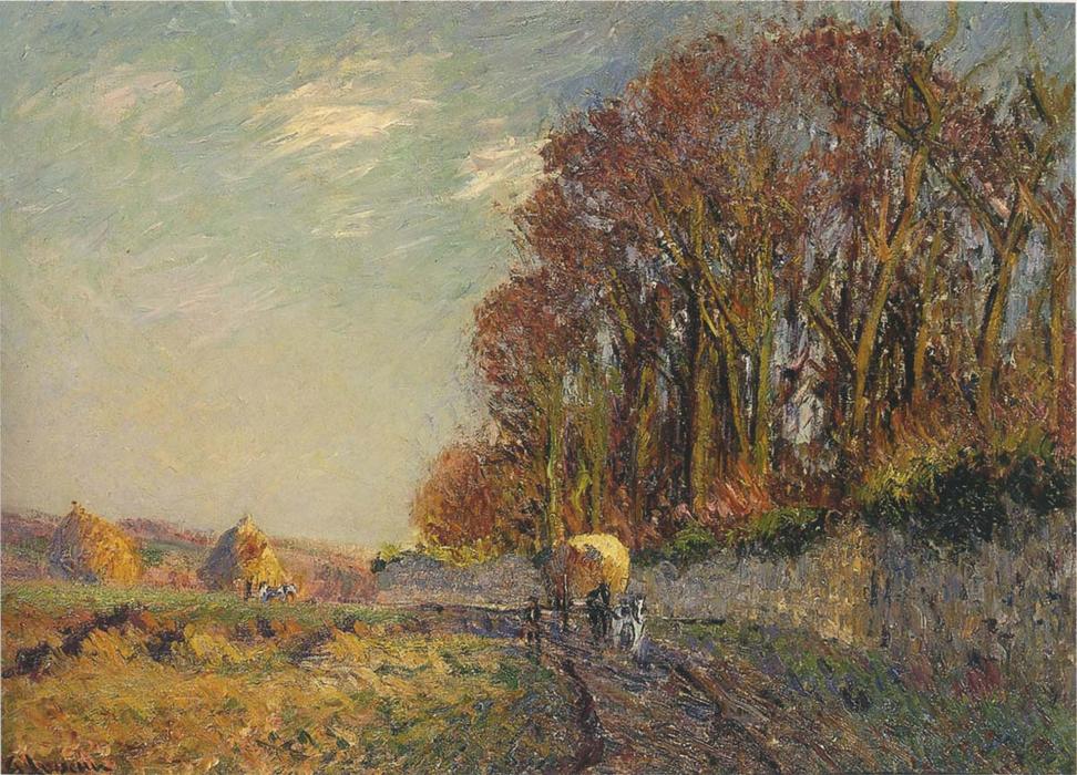 Wikioo.org - The Encyclopedia of Fine Arts - Painting, Artwork by Gustave Loiseau - Cart in an Autumn Landscape