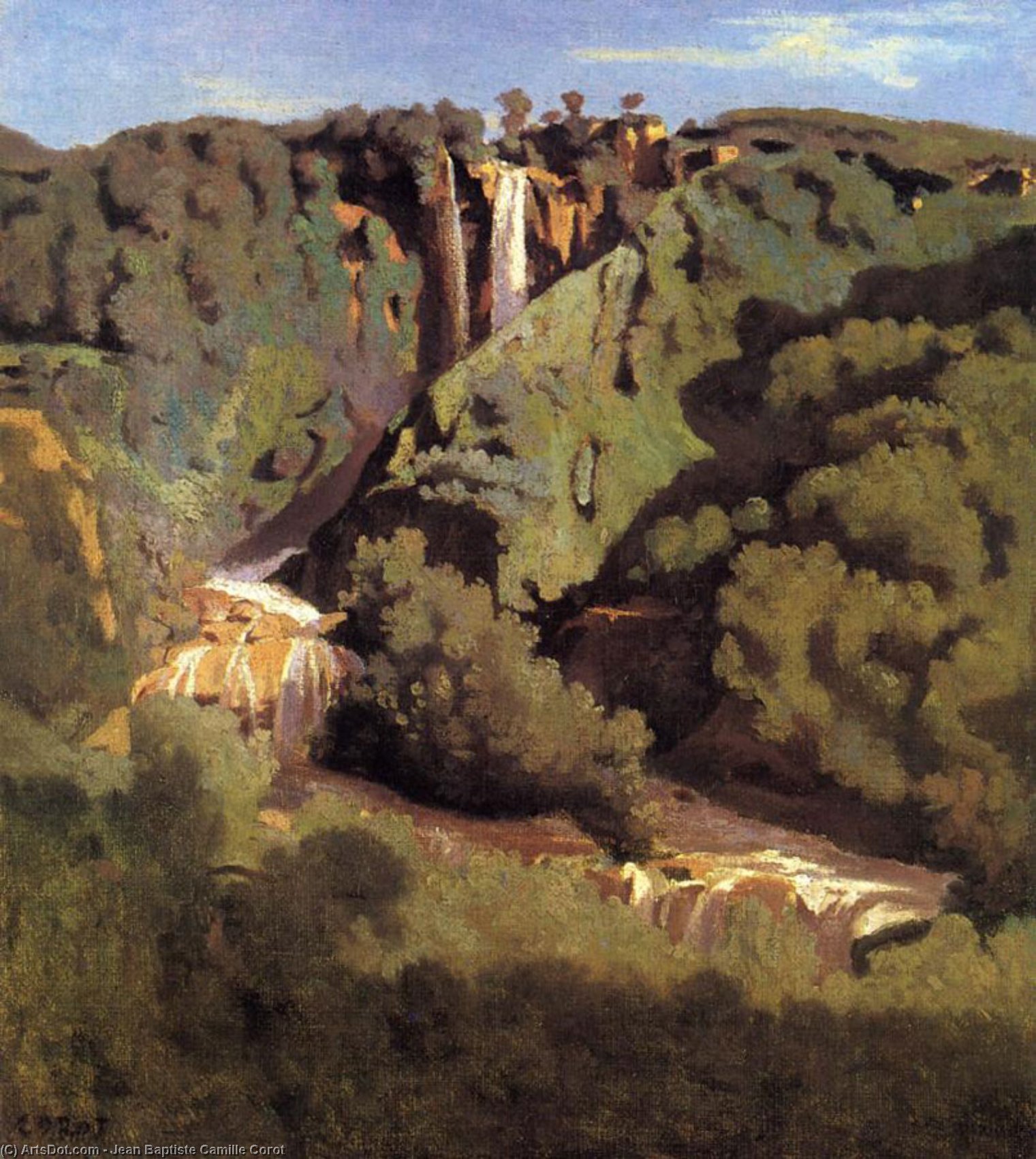 Wikioo.org - The Encyclopedia of Fine Arts - Painting, Artwork by Jean Baptiste Camille Corot - Cascade of Terni