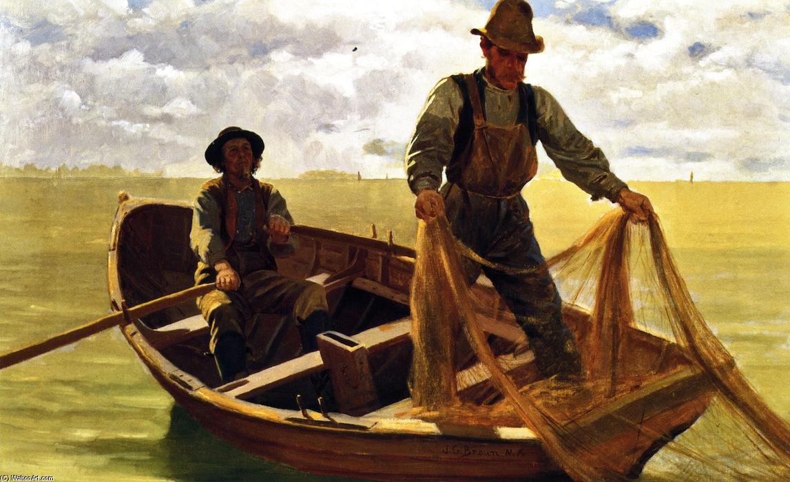 Wikioo.org - The Encyclopedia of Fine Arts - Painting, Artwork by John George Brown - Casting the Net