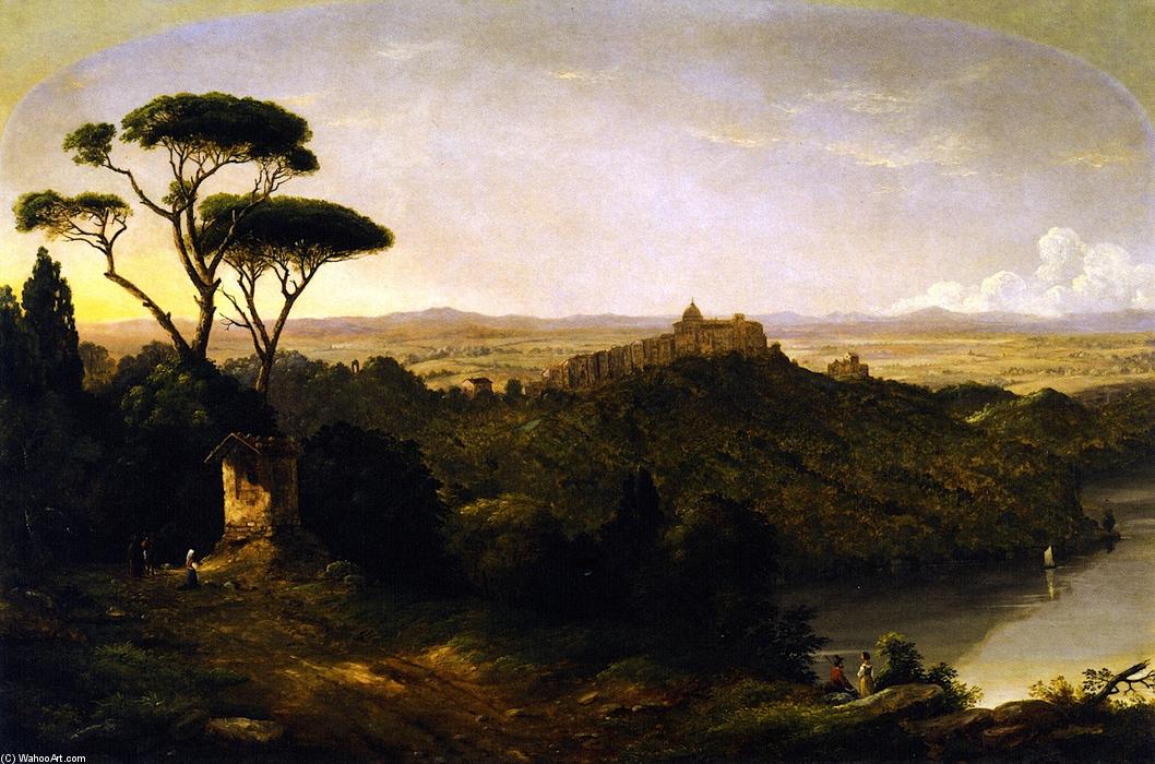 Wikioo.org - The Encyclopedia of Fine Arts - Painting, Artwork by Christopher Pearse Cranch - Castle Gondolfo, Lake Albano, Italy