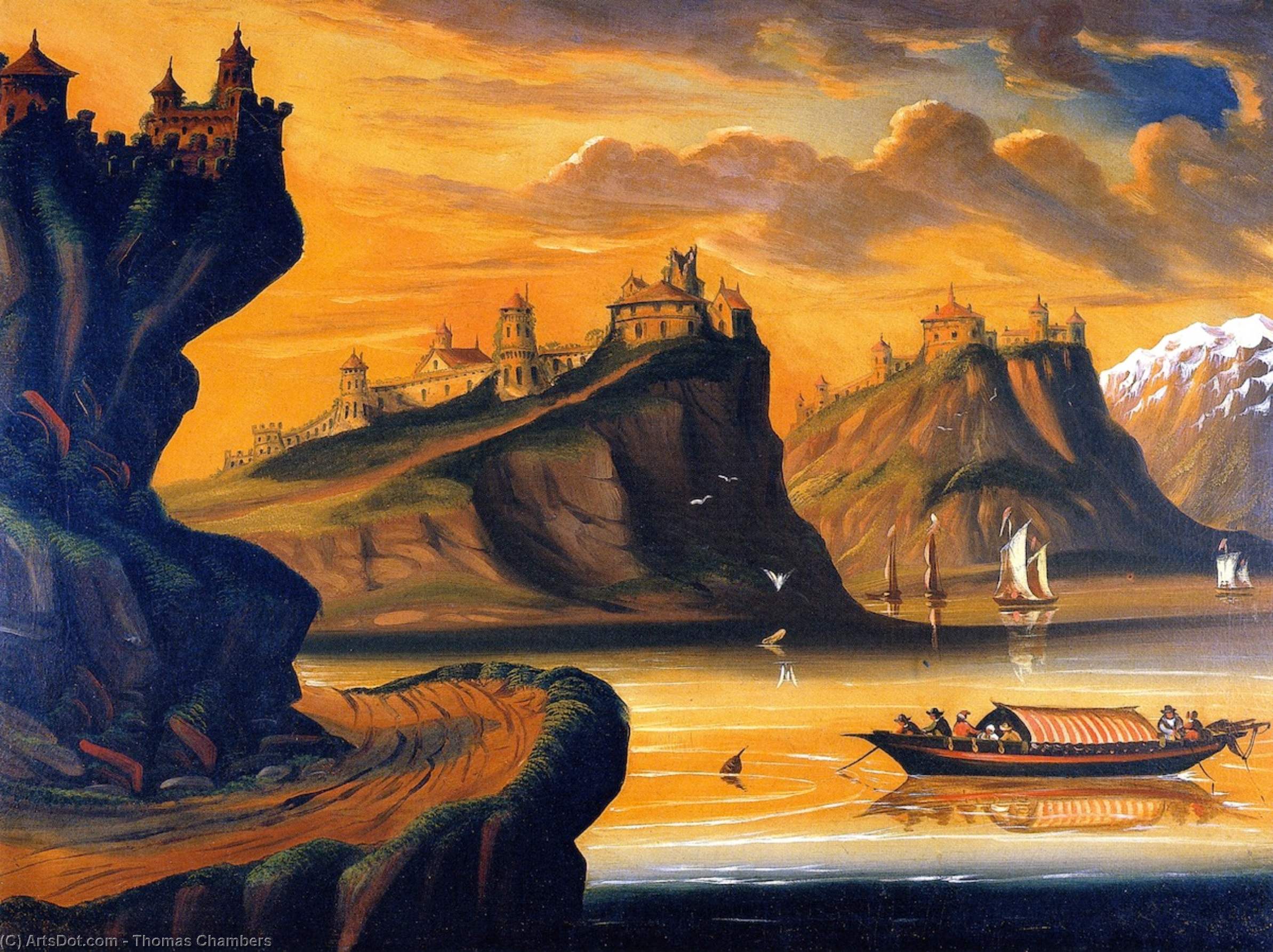 Wikioo.org - The Encyclopedia of Fine Arts - Painting, Artwork by Thomas Chambers - Castles of the Mind